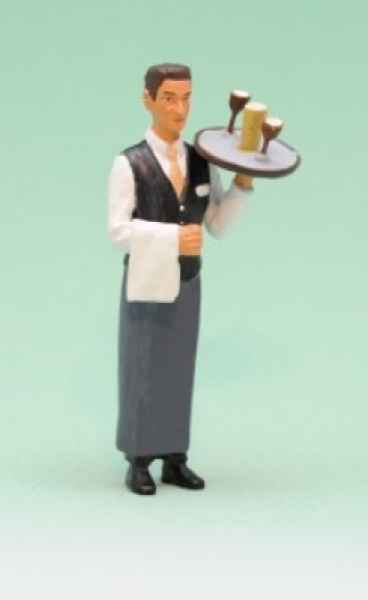 Kellner mit schwarzer Weste -  Metall, handbemalt Art.-Nr. 500025